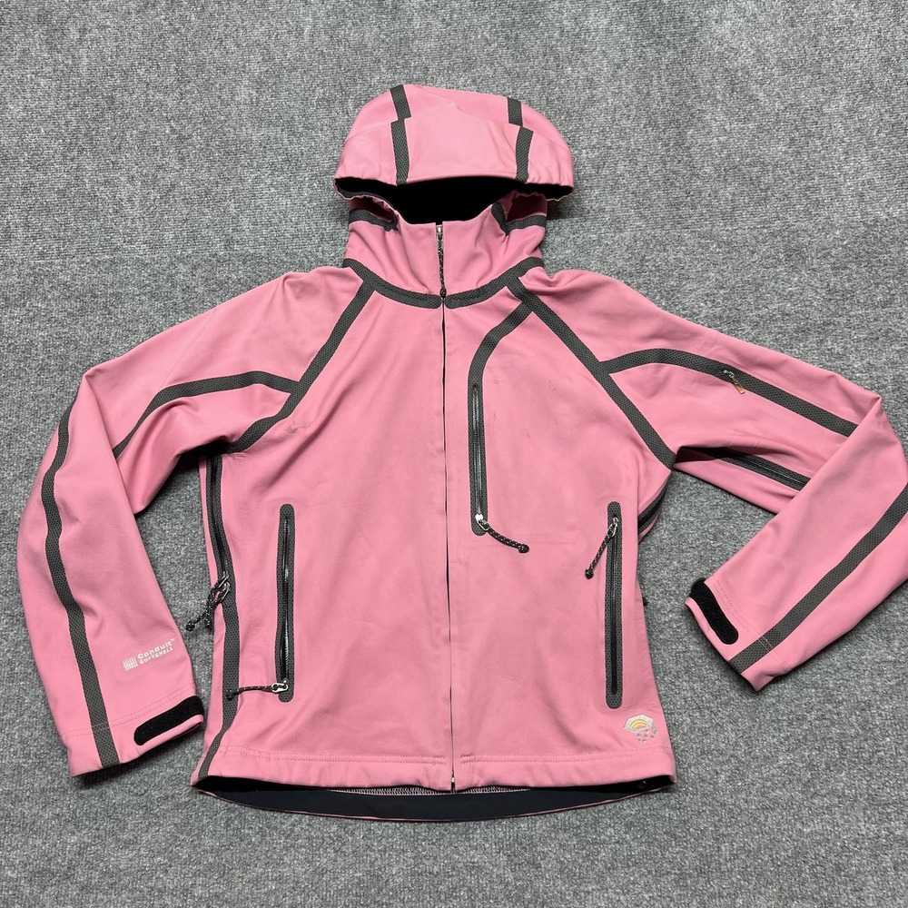 Mountain Hardwear Jacket Womens 6 Pink Conduit Softshell Hooded Full Zip Pockets